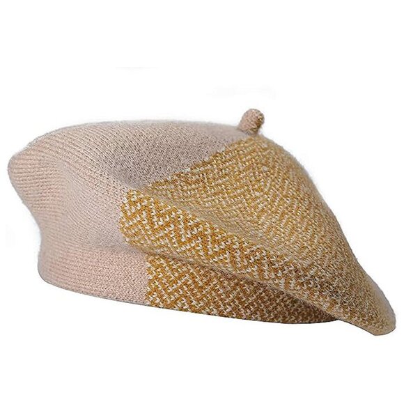 Women Winter Berets Hat Houndstooth Pk - Picture 1 of 6